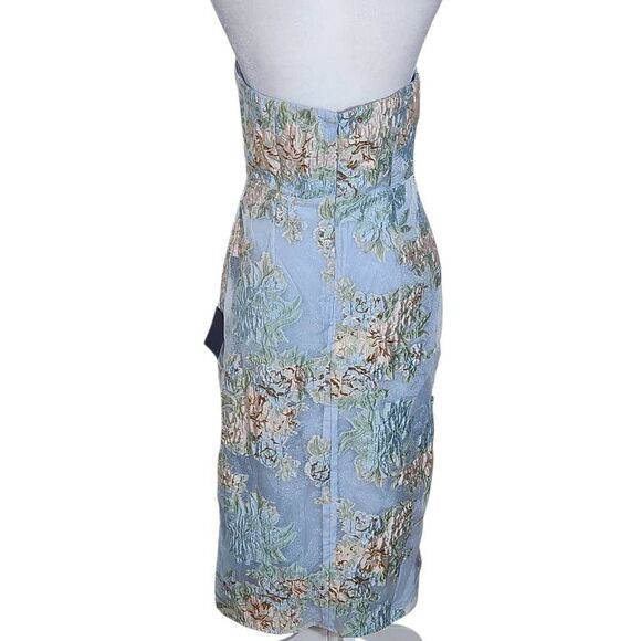 Lulus Strapless Blue Cocktail Dress NWT Size Medium Blue Wedding Guest Dress - Picture 3 of 10
